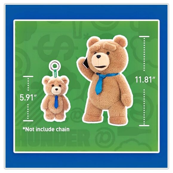 Pop Mart Ted2 Teddy Bear Action Plush Pendant - Necktie Bear - Picture 8 of 15